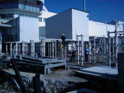 AIRFIELD, DISMANTLING OF BUS GATES ON THE MEETING POINT OF TERMINAL 1 AND 2